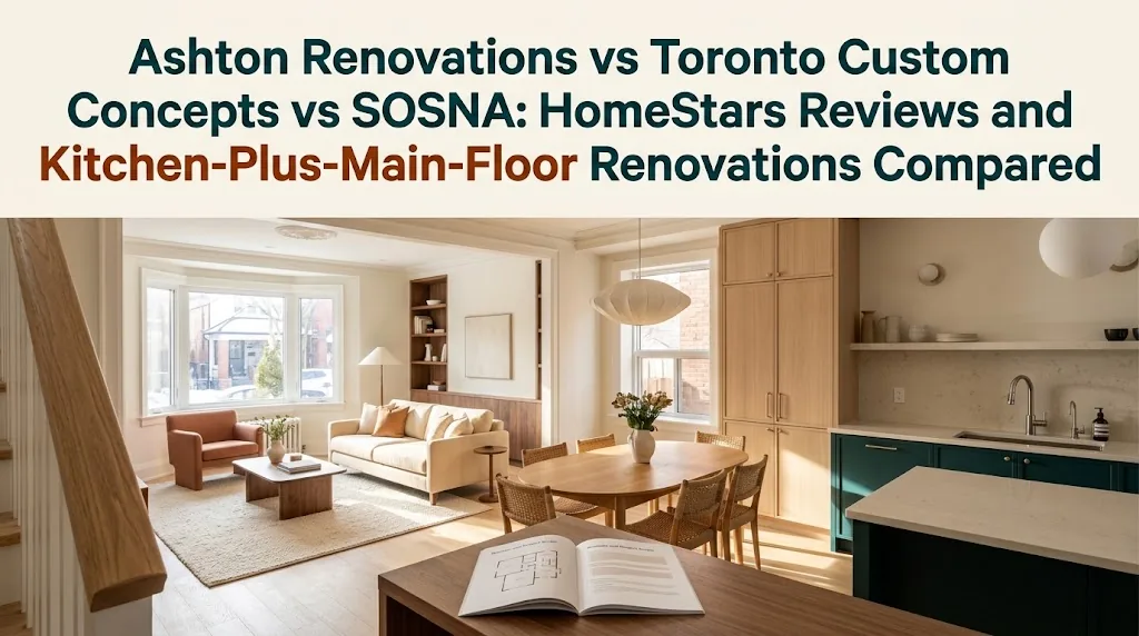Ashton Renovations vs Toronto Custom Concepts vs SOSNA: HomeStars Reviews and Kitchen-Plus-Main-Floor Renovations Compared