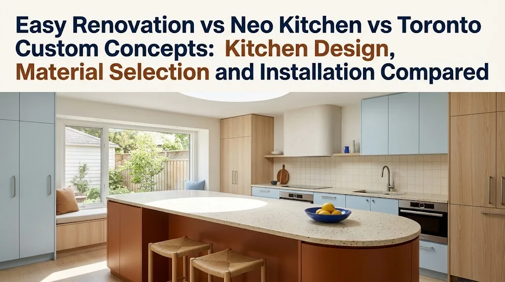 Easy Renovation vs Neo Kitchen vs Toronto Custom Concepts: Kitchen Design, Material Selection and Installation Compared