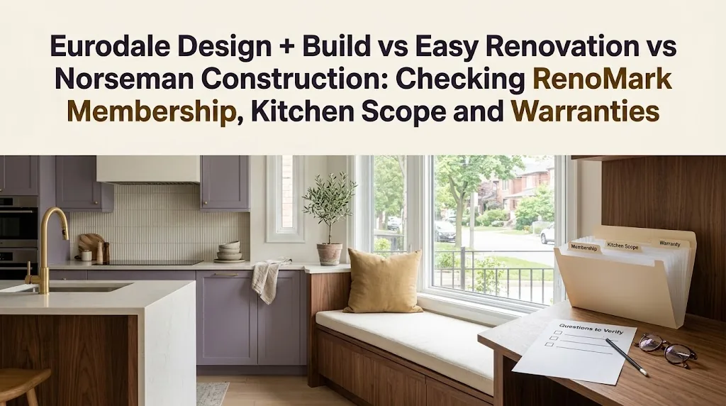 Eurodale Design + Build vs Easy Renovation vs Norseman Construction: Checking RenoMark Membership, Kitchen Scope and Warranties