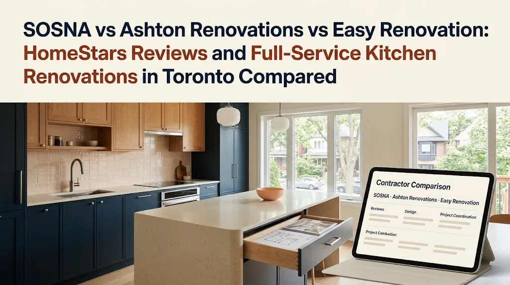 SOSNA vs Ashton Renovations vs Easy Renovation: HomeStars Reviews and Full-Service Kitchen Renovations in Toronto Compared